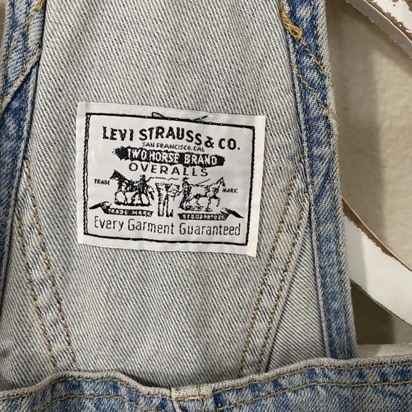 LEVI STRAUSS & CO TWO HORSE BRAND xsmall OVERALLS SHORTALLS CHORE DENIM SHORT - Picture 6 of 8